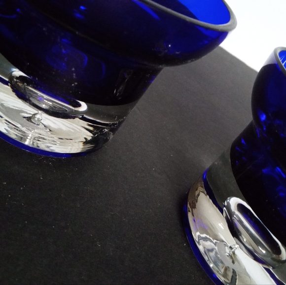 Partylite 4" Cobalt Blue Candle Holders (2) - Picture 4 of 11